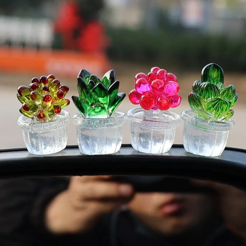 Kreatív szimulált kaktusz autó műszerfalához autó középkonzol gyanta díszítő díszek univerzális dekorok