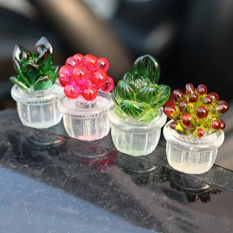 Kreatív szimulált kaktusz autó műszerfalához autó középkonzol gyanta díszítő díszek univerzális dekorok