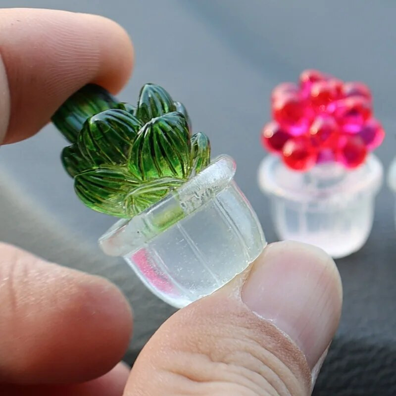 Kreatív szimulált kaktusz autó műszerfalához autó középkonzol gyanta díszítő díszek univerzális dekorok