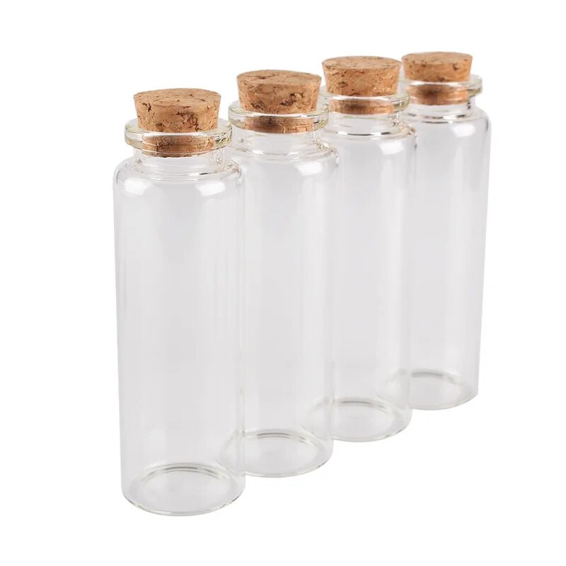 1db 30X100mm 50ml Gyógyszerészeti minőségű üvegpalack bajonett parafa kívánság Vastagított sodródó palackok csecsebecsék Csomagoló cső
