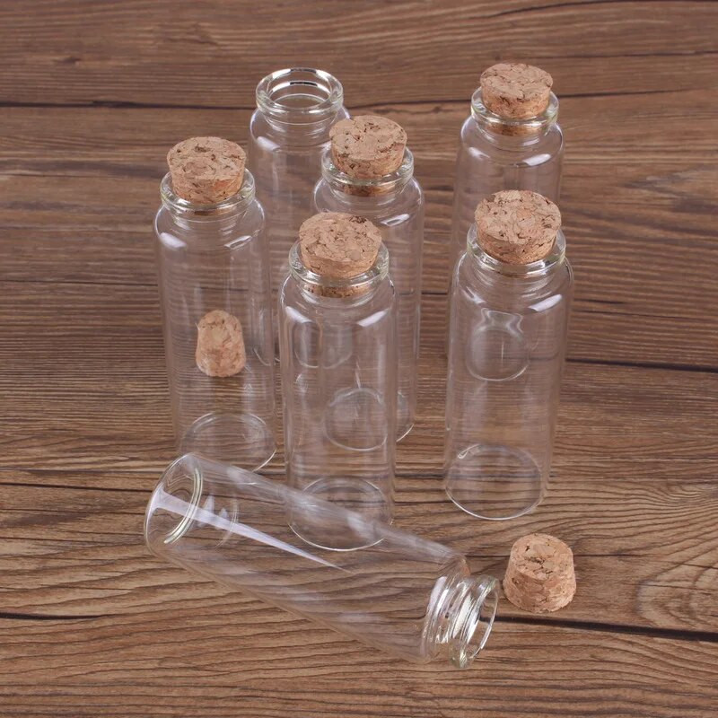 1db 30X100mm 50ml Gyógyszerészeti minőségű üvegpalack bajonett parafa kívánság Vastagított sodródó palackok csecsebecsék Csomagoló cső