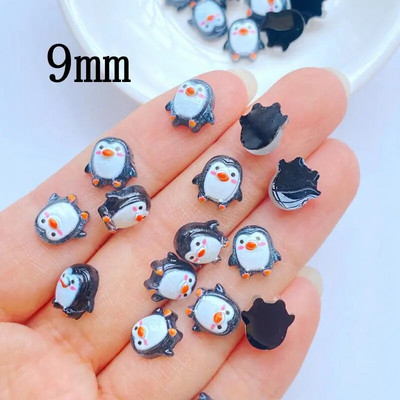 50 τμχ Νέα χαριτωμένα 9mm Ρητίνη Mini Penguin Series Flat back Stone Figurines DIY Wedding Scrapbook Αξεσουάρ μανικιούρ