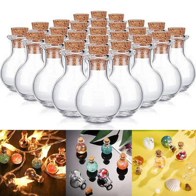 10 τμχ Mini Glass Bottles Clear Drifting Bottles Wishing Bottles with Cork Stoppers Γυάλινα βάζα για πάρτι γενεθλίων DIY Craft