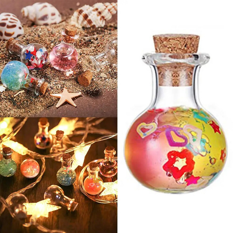 10db mini üvegpalackok átlátszó sodródó palackok parafa dugós kívánságpalackok születésnapi partikhoz barkácsoláshoz