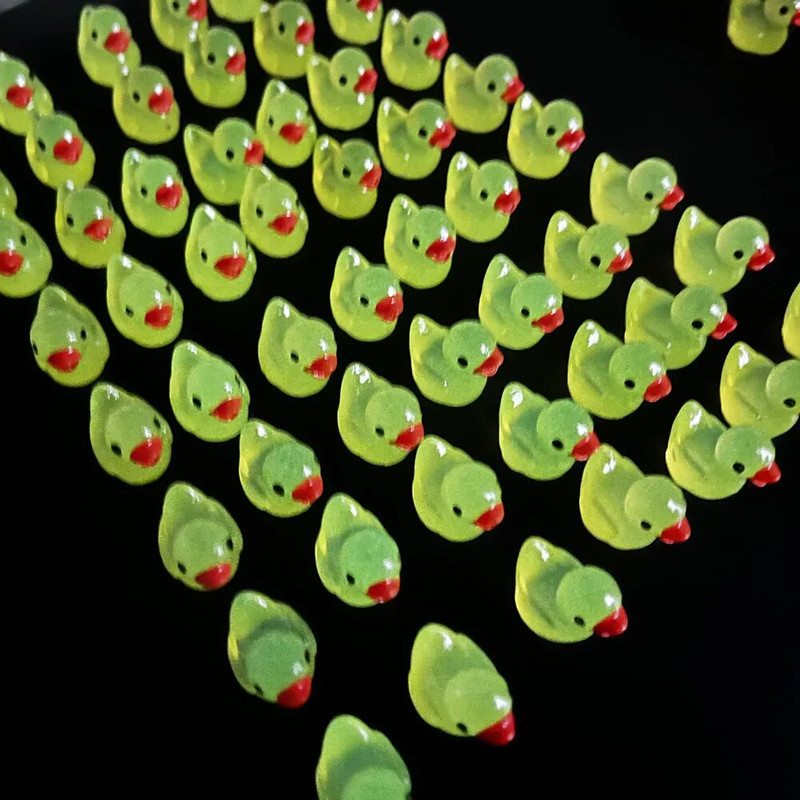 50db mini sárga kacsák világító kacsadísz miniatűr figurák apró kacsa mikrotündér Kert táj tündérkert lakberendezés