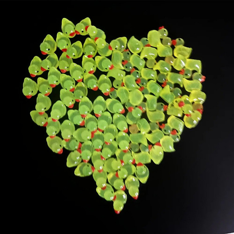 50db mini sárga kacsák világító kacsadísz miniatűr figurák apró kacsa mikrotündér Kert táj tündérkert lakberendezés