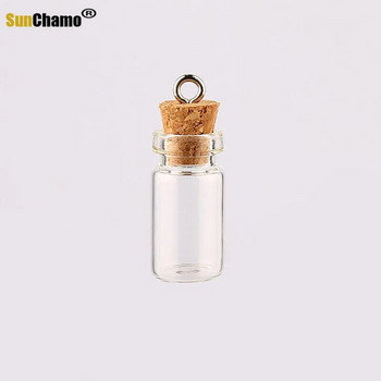 12x24 мм мини стъклени малки мънички прозрачни коркови бурканчета Бутилка за желания Прозрачна бутилка Капацитет 1,5 мл Декор с капак