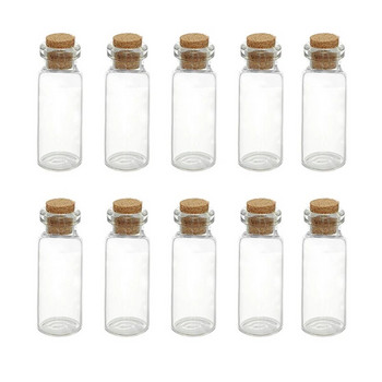Μίνι γυάλινα μπουκάλια 10 τμχ με φελλό DIY δώρο γενεθλίων Διαφανές κενό μήνυμα Μπουκάλι ευχών Χριστουγεννιάτικη διακόσμηση γάμου