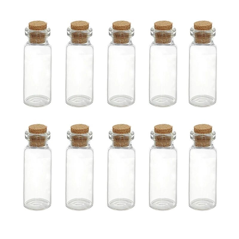 10 tk mini klaaspudelid korgist isevalmistamise sünnipäevakingitus läbipaistev tühi sõnum soovipudel jõulupulmapeo kaunistusega