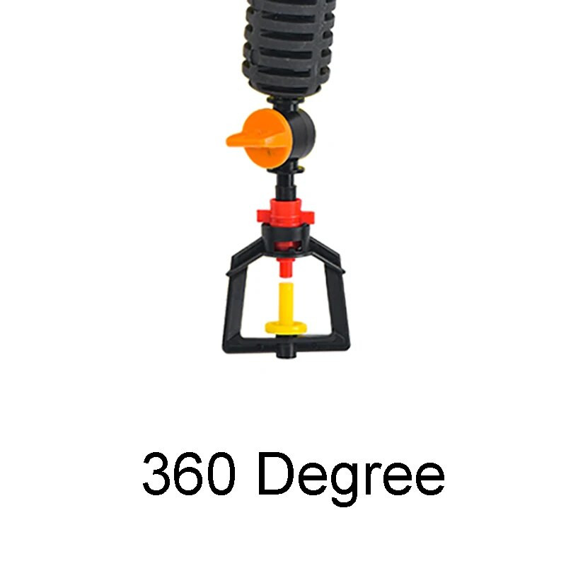 Függő, 5/7 irányban állítható sárgaréz műanyag permetezőkészlet, forgó szórófejes fúvóka csepegtető öntözéshez zöld házban, párásító