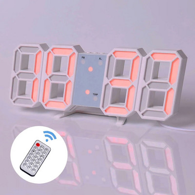 3D LED Ψηφιακό ρολόι Νυχτερινή λειτουργία Ρυθμιζόμενο λαμπερό ηλεκτρονικό επιτραπέζιο ρολόι Ψηφιακό ρολόι τοίχου Διακόσμηση γραφείου Διακόσμηση δωματίου