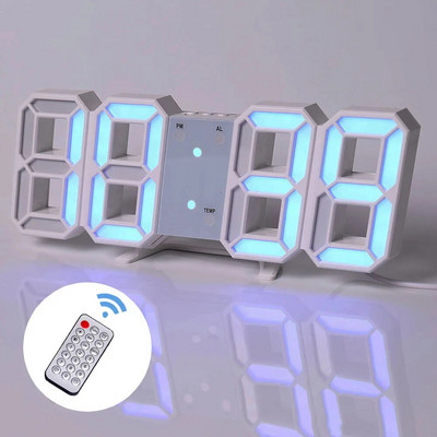 3D LED Ψηφιακό ρολόι Νυχτερινή λειτουργία Ρυθμιζόμενο λαμπερό ηλεκτρονικό επιτραπέζιο ρολόι Ψηφιακό ρολόι τοίχου Διακόσμηση γραφείου Διακόσμηση δωματίου