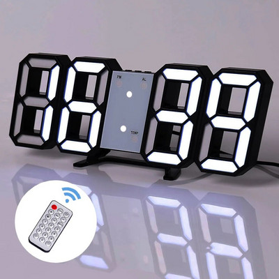 3D LED Ψηφιακό ρολόι Νυχτερινή λειτουργία Ρυθμιζόμενο λαμπερό ηλεκτρονικό επιτραπέζιο ρολόι Ψηφιακό ρολόι τοίχου Διακόσμηση γραφείου Διακόσμηση δωματίου