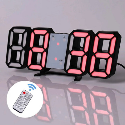 3D LED Ψηφιακό ρολόι Νυχτερινή λειτουργία Ρυθμιζόμενο λαμπερό ηλεκτρονικό επιτραπέζιο ρολόι Ψηφιακό ρολόι τοίχου Διακόσμηση γραφείου Διακόσμηση δωματίου
