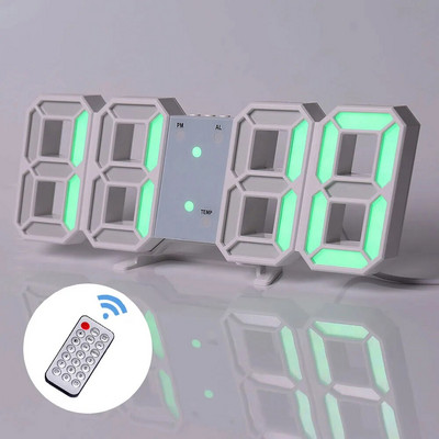 3D LED Ψηφιακό ρολόι Νυχτερινή λειτουργία Ρυθμιζόμενο λαμπερό ηλεκτρονικό επιτραπέζιο ρολόι Ψηφιακό ρολόι τοίχου Διακόσμηση γραφείου Διακόσμηση δωματίου
