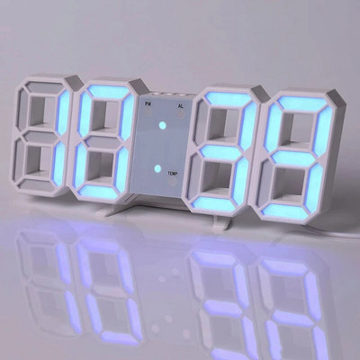 3D LED Ψηφιακό ρολόι Νυχτερινή λειτουργία Ρυθμιζόμενο λαμπερό ηλεκτρονικό επιτραπέζιο ρολόι Ψηφιακό ρολόι τοίχου Διακόσμηση γραφείου Διακόσμηση δωματίου