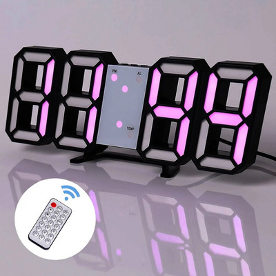 3D LED Ψηφιακό ρολόι Νυχτερινή λειτουργία Ρυθμιζόμενο λαμπερό ηλεκτρονικό επιτραπέζιο ρολόι Ψηφιακό ρολόι τοίχου Διακόσμηση γραφείου Διακόσμηση δωματίου