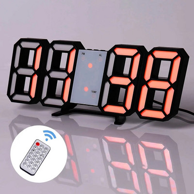 3D LED Ψηφιακό ρολόι Νυχτερινή λειτουργία Ρυθμιζόμενο λαμπερό ηλεκτρονικό επιτραπέζιο ρολόι Ψηφιακό ρολόι τοίχου Διακόσμηση γραφείου Διακόσμηση δωματίου