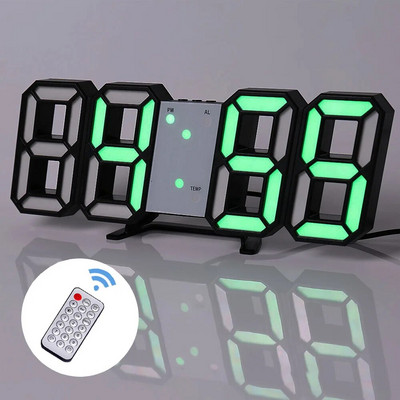 3D LED Ψηφιακό ρολόι Νυχτερινή λειτουργία Ρυθμιζόμενο λαμπερό ηλεκτρονικό επιτραπέζιο ρολόι Ψηφιακό ρολόι τοίχου Διακόσμηση γραφείου Διακόσμηση δωματίου