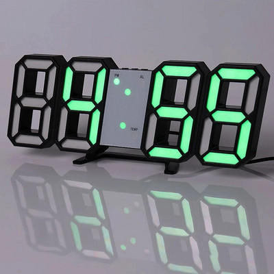 3D LED Ψηφιακό ρολόι Νυχτερινή λειτουργία Ρυθμιζόμενο λαμπερό ηλεκτρονικό επιτραπέζιο ρολόι Ψηφιακό ρολόι τοίχου Διακόσμηση γραφείου Διακόσμηση δωματίου