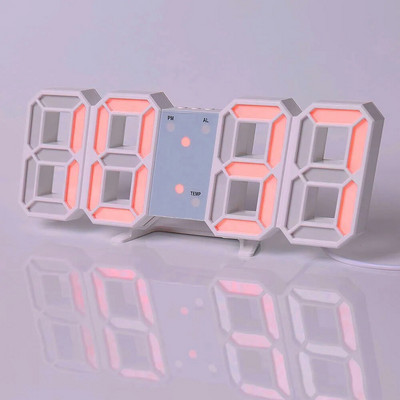 3D LED Ψηφιακό ρολόι Νυχτερινή λειτουργία Ρυθμιζόμενο λαμπερό ηλεκτρονικό επιτραπέζιο ρολόι Ψηφιακό ρολόι τοίχου Διακόσμηση γραφείου Διακόσμηση δωματίου