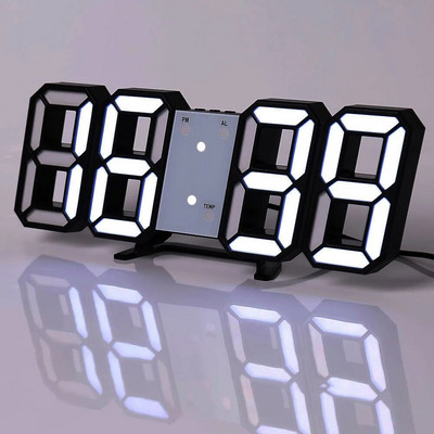 3D LED Ψηφιακό ρολόι Νυχτερινή λειτουργία Ρυθμιζόμενο λαμπερό ηλεκτρονικό επιτραπέζιο ρολόι Ψηφιακό ρολόι τοίχου Διακόσμηση γραφείου Διακόσμηση δωματίου