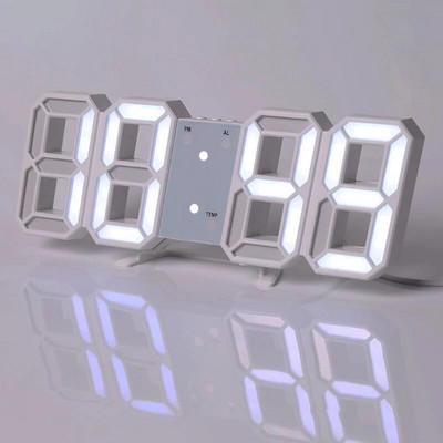3D LED Ψηφιακό ρολόι Νυχτερινή λειτουργία Ρυθμιζόμενο λαμπερό ηλεκτρονικό επιτραπέζιο ρολόι Ψηφιακό ρολόι τοίχου Διακόσμηση γραφείου Διακόσμηση δωματίου