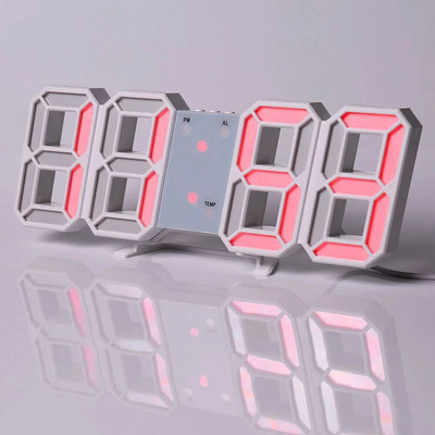 3D LED Ψηφιακό ρολόι Νυχτερινή λειτουργία Ρυθμιζόμενο λαμπερό ηλεκτρονικό επιτραπέζιο ρολόι Ψηφιακό ρολόι τοίχου Διακόσμηση γραφείου Διακόσμηση δωματίου