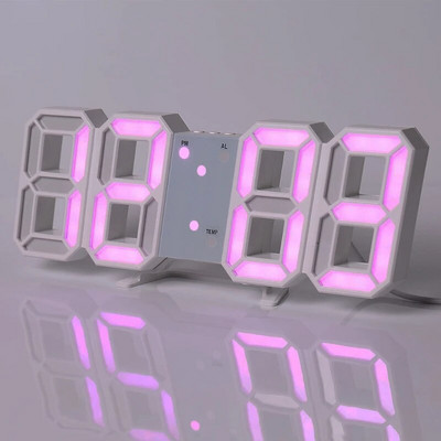 3D LED Ψηφιακό ρολόι Νυχτερινή λειτουργία Ρυθμιζόμενο λαμπερό ηλεκτρονικό επιτραπέζιο ρολόι Ψηφιακό ρολόι τοίχου Διακόσμηση γραφείου Διακόσμηση δωματίου