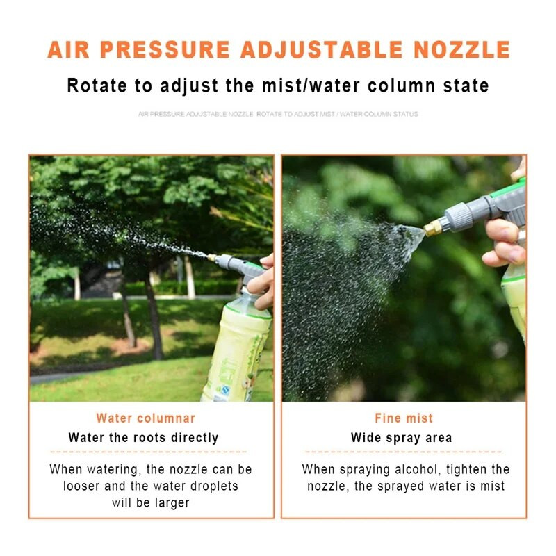 Kertészet öntöző permetező italos palack locsolókanna nagynyomású kis kézi nyomással állítható szórófej