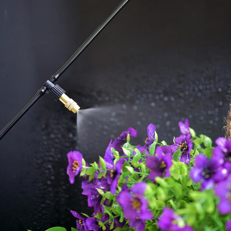 Állítható sárgaréz fúvóka csatlakozás 1/4 1/2 hüvelykes tömlő kerti spray hűtő öntözőrendszer