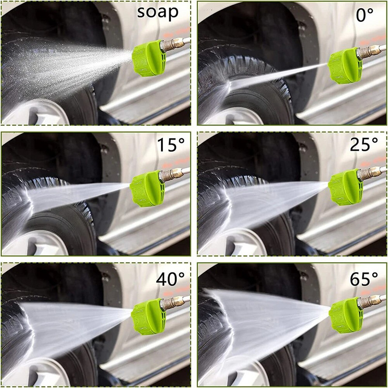 Nagynyomású mosófúvókák univerzális 4000 Psi 6 az 1-ben nagynyomású mosó permetező forgó öntözőfúvóka hegye Kert tisztítása