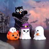 Figurine Miniature Lovely Cartoon Pumpkin Ghost Micro στολίδια τοπίων για αποκριάτικες διακοσμήσεις γραφείου σπιτιού Διακόσμηση δωματίου