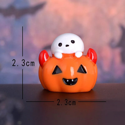 Figurine Miniature Lovely Cartoon Pumpkin Ghost Micro στολίδια τοπίων για αποκριάτικες διακοσμήσεις γραφείου σπιτιού Διακόσμηση δωματίου