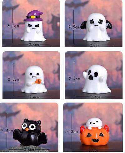 Figurine Miniature Lovely Cartoon Pumpkin Ghost Micro στολίδια τοπίων για αποκριάτικες διακοσμήσεις γραφείου σπιτιού Διακόσμηση δωματίου