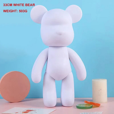 Fluid Bear Bearbrick Sculpture DIY Handmade Violent Bear White Blank Mold κούκλα Παιχνίδι γκράφιτι Ζωγραφική Στολίδια Δώρο Διακόσμηση σπιτιού