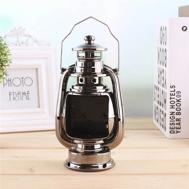 Kreatív vintage ébresztőóra Retro petróleum fényű asztali óra személyre szabott varázslatos nappali dekoráció kézműves dísz