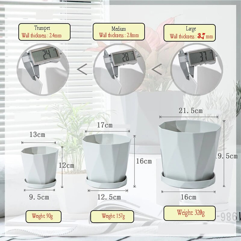 Kreatív gyanta virágcserép Nordic Simple Green Plant Húsos, vastagított műanyag virágcserepek