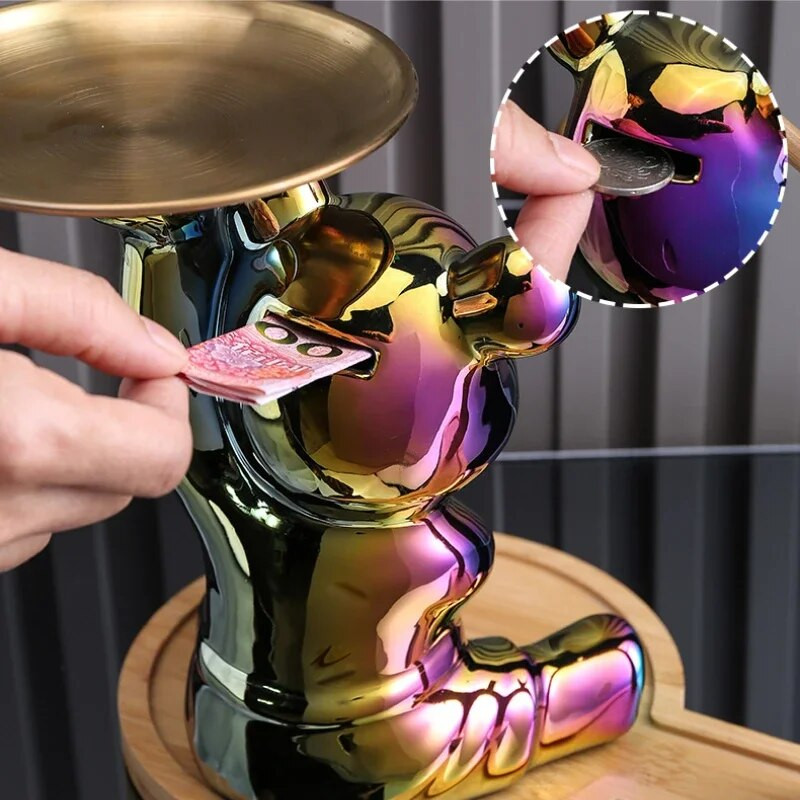 Könnyű luxusdíszek, erőszakos medvebabák apró díszek, nappali TV szekrény rajzfilm szobrok, boros szekrény díszek.