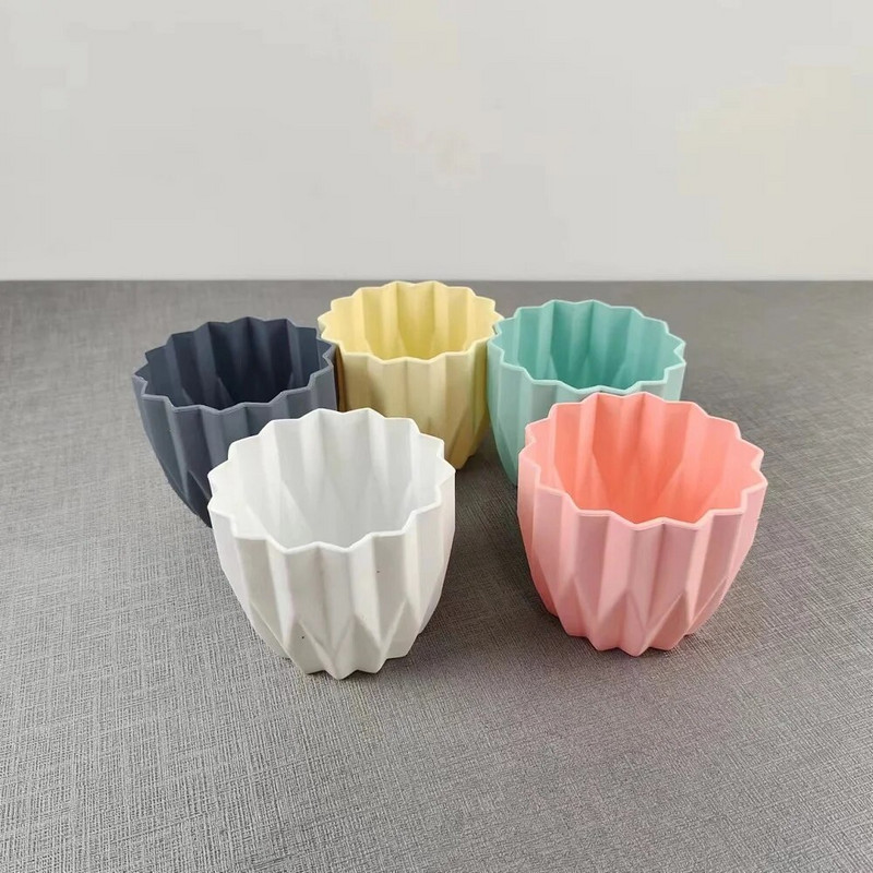 Macaron színű elpusztíthatatlan műanyag váza modern kerámia utánzat európai stílusú esküvői otthoni virágkötészeti dekoráció