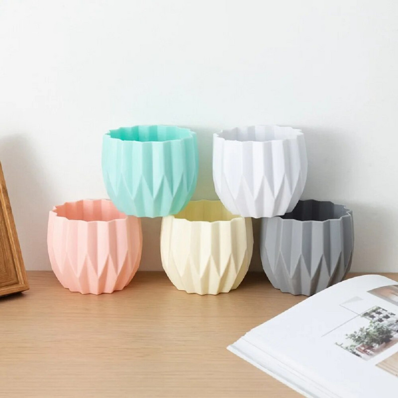 Macaron színű elpusztíthatatlan műanyag váza modern kerámia utánzat európai stílusú esküvői otthoni virágkötészeti dekoráció