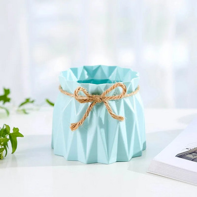 Macaron Πολύχρωμο Nordic Modern Imitation Κεραμικό Πλαστικό Βάζο Λουλούδι Invincible Wedding Birthday Art Διακόσμηση σπιτιού