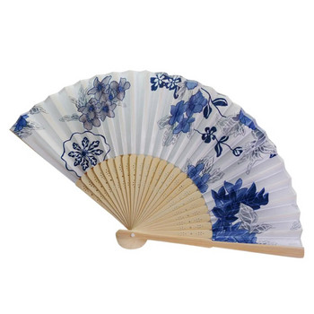 Silk Fan Κινέζικη Ιαπωνική Πτυσσόμενη Διακόσμηση Σπιτιού Vintage Art Craft Δώρο Πάρτυ Χορού Εκτύπωση Μοτίβο λουλουδιών Δώρο Χέρι Βεντάλια