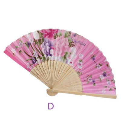 Silk Fan Κινέζικη Ιαπωνική Πτυσσόμενη Διακόσμηση Σπιτιού Vintage Art Craft Δώρο Πάρτυ Χορού Εκτύπωση Μοτίβο λουλουδιών Δώρο Χέρι Βεντάλια