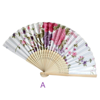 Silk Fan Κινέζικη Ιαπωνική Πτυσσόμενη Διακόσμηση Σπιτιού Vintage Art Craft Δώρο Πάρτυ Χορού Εκτύπωση Μοτίβο λουλουδιών Δώρο Χέρι Βεντάλια