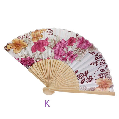 Silk Fan Κινέζικη Ιαπωνική Πτυσσόμενη Διακόσμηση Σπιτιού Vintage Art Craft Δώρο Πάρτυ Χορού Εκτύπωση Μοτίβο λουλουδιών Δώρο Χέρι Βεντάλια
