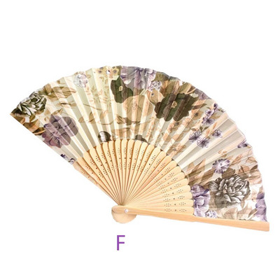 Silk Fan Κινέζικη Ιαπωνική Πτυσσόμενη Διακόσμηση Σπιτιού Vintage Art Craft Δώρο Πάρτυ Χορού Εκτύπωση Μοτίβο λουλουδιών Δώρο Χέρι Βεντάλια