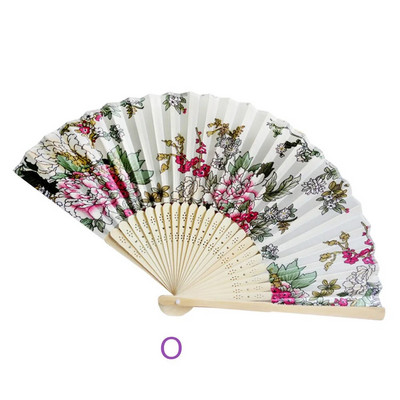 Silk Fan Κινέζικη Ιαπωνική Πτυσσόμενη Διακόσμηση Σπιτιού Vintage Art Craft Δώρο Πάρτυ Χορού Εκτύπωση Μοτίβο λουλουδιών Δώρο Χέρι Βεντάλια