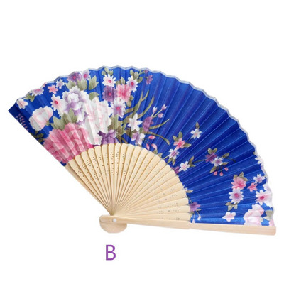 Silk Fan Κινέζικη Ιαπωνική Πτυσσόμενη Διακόσμηση Σπιτιού Vintage Art Craft Δώρο Πάρτυ Χορού Εκτύπωση Μοτίβο λουλουδιών Δώρο Χέρι Βεντάλια