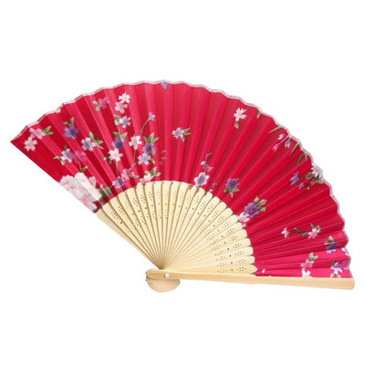Silk Fan Κινέζικη Ιαπωνική Πτυσσόμενη Διακόσμηση Σπιτιού Vintage Art Craft Δώρο Πάρτυ Χορού Εκτύπωση Μοτίβο λουλουδιών Δώρο Χέρι Βεντάλια